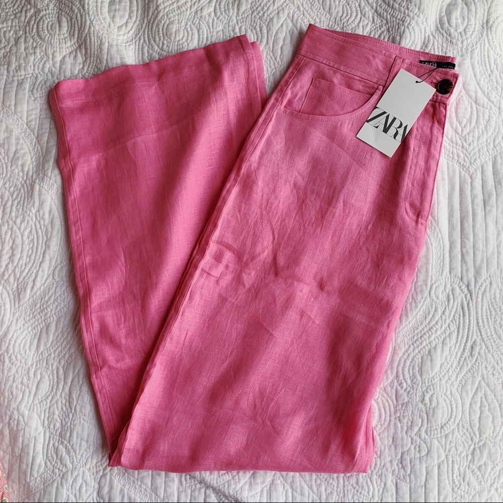 NWT Zara Wide Leg Linen Pants